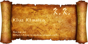 Kluz Klaudia névjegykártya